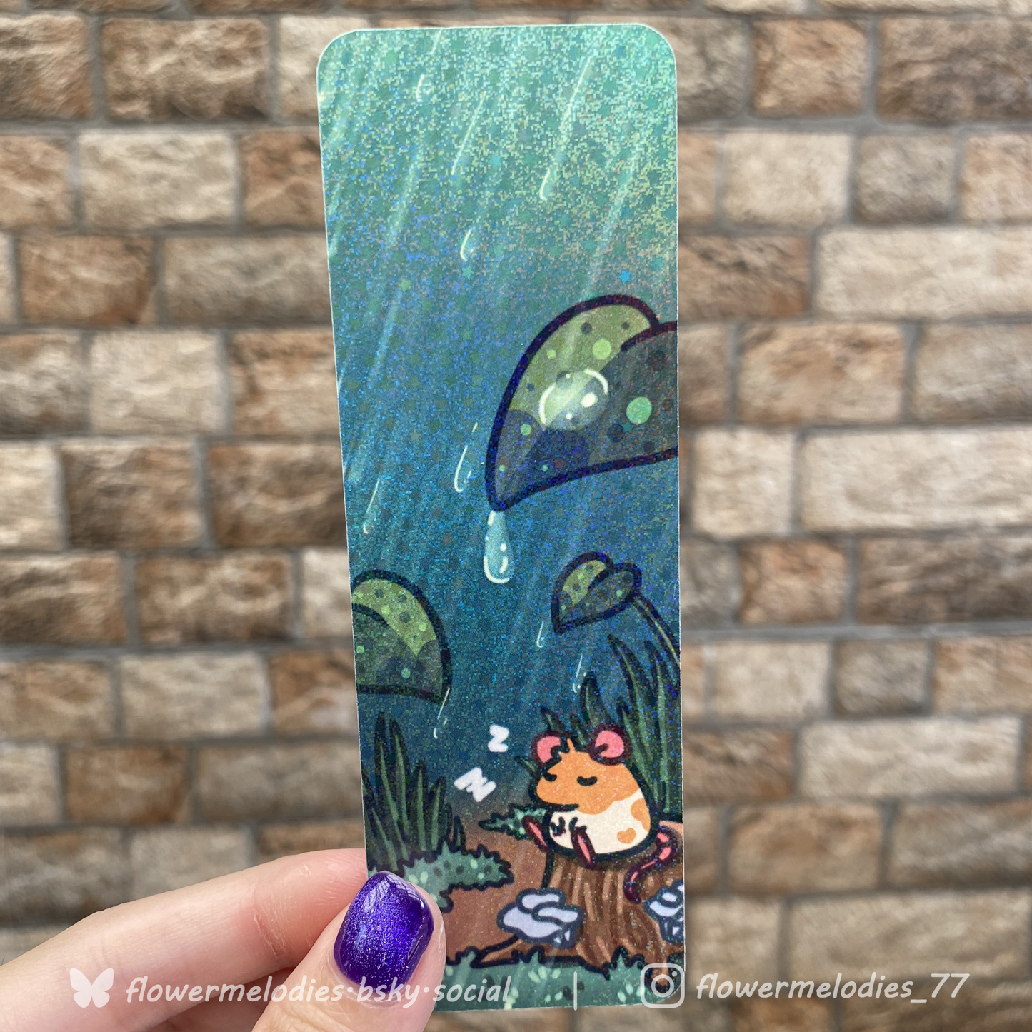 Laminated bookmark - Rainy day