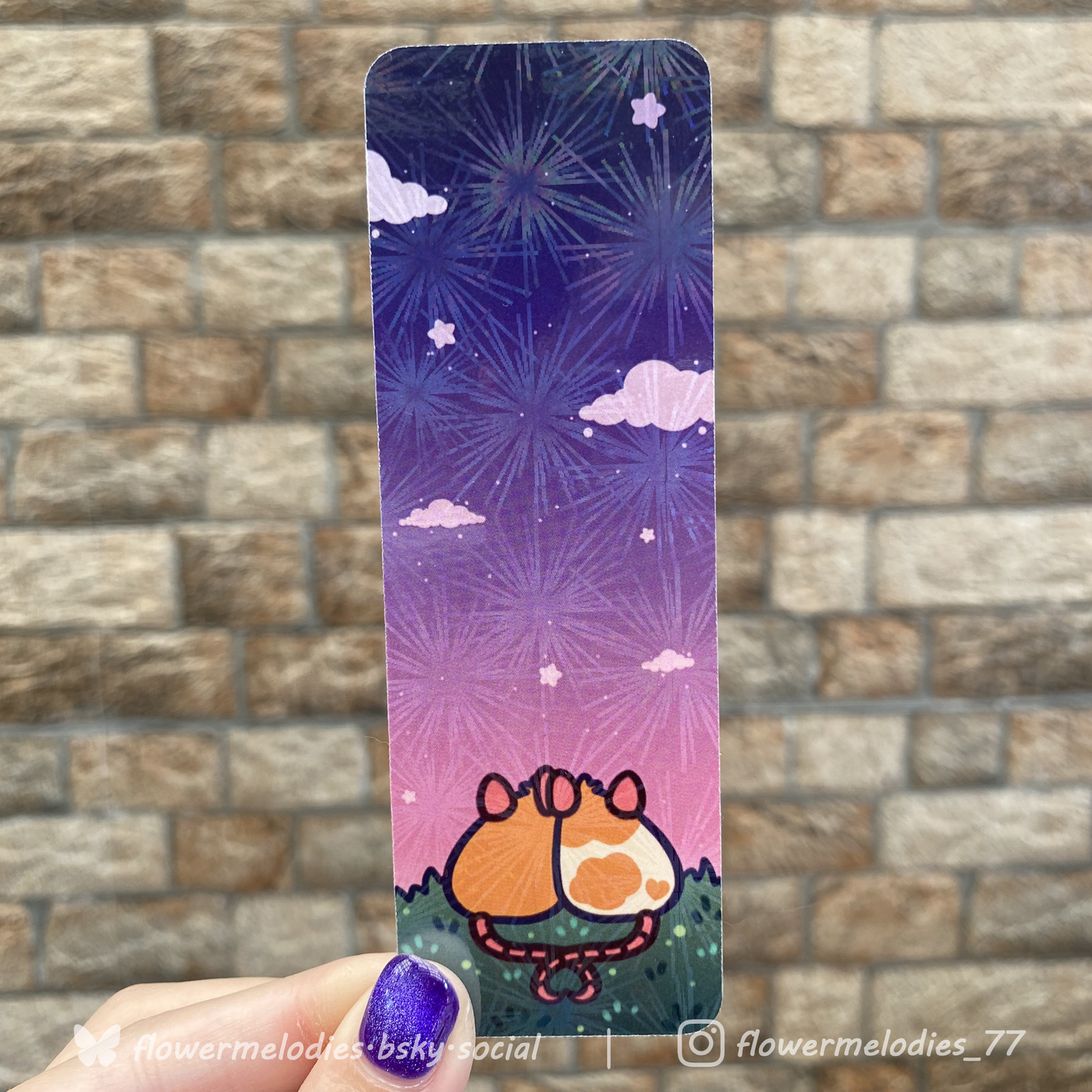 Laminated bookmark - Sunset Fireworks