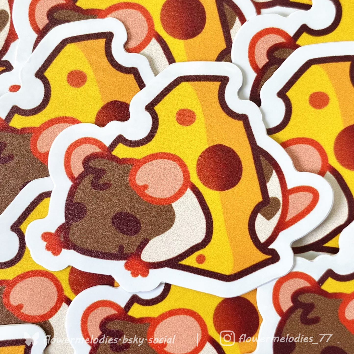 Cheese Rat sticker - Two tone brown