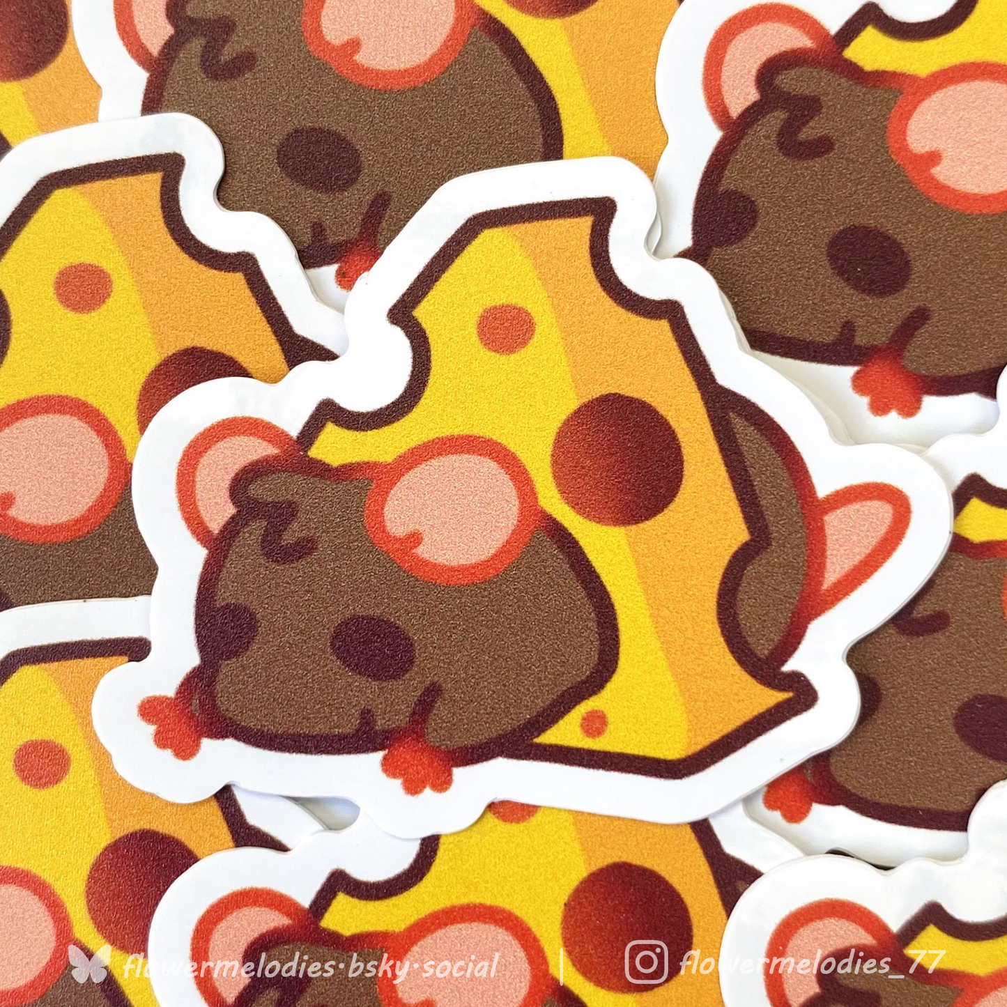 Cheese Rat sticker - Brown