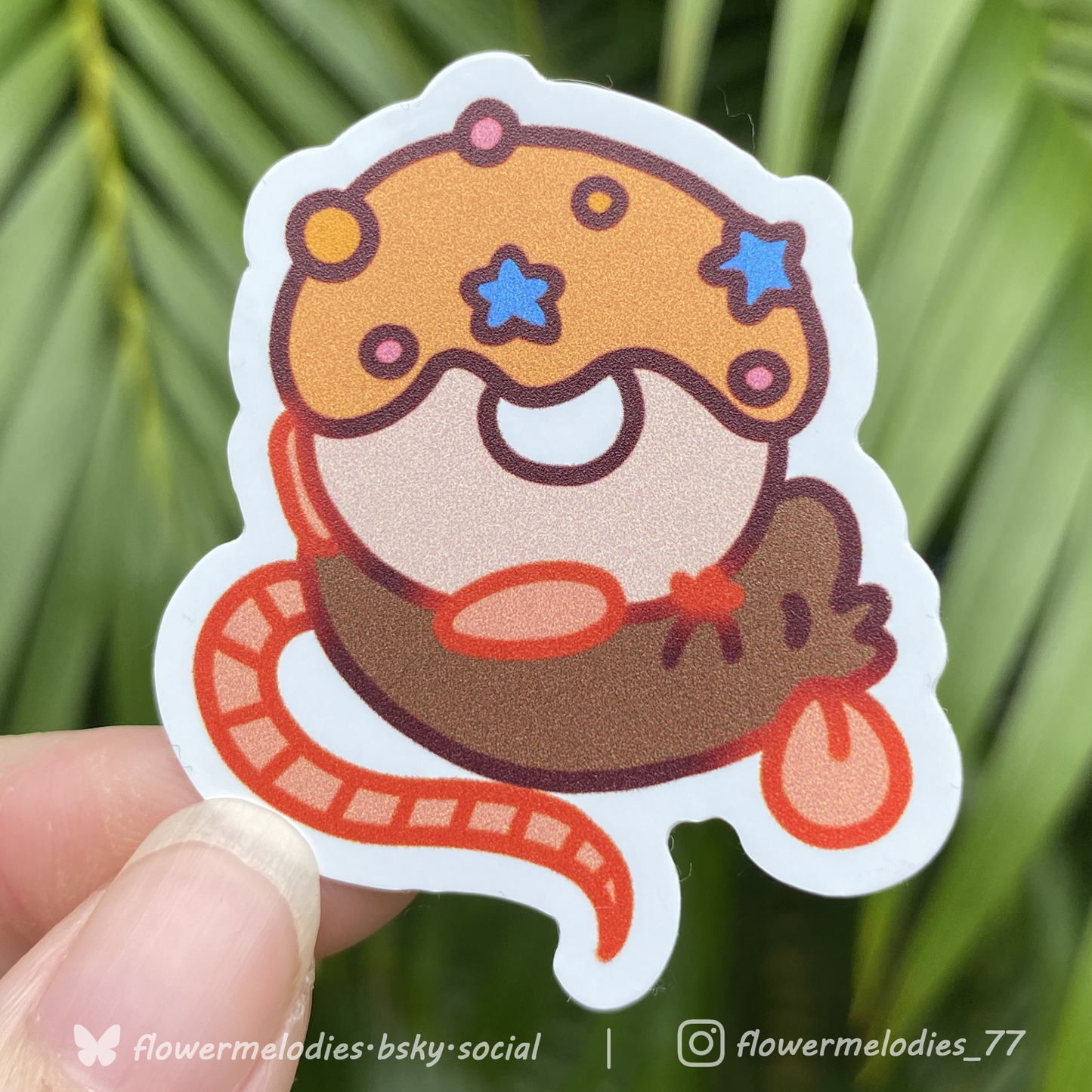 Donut rat sticker - Brown