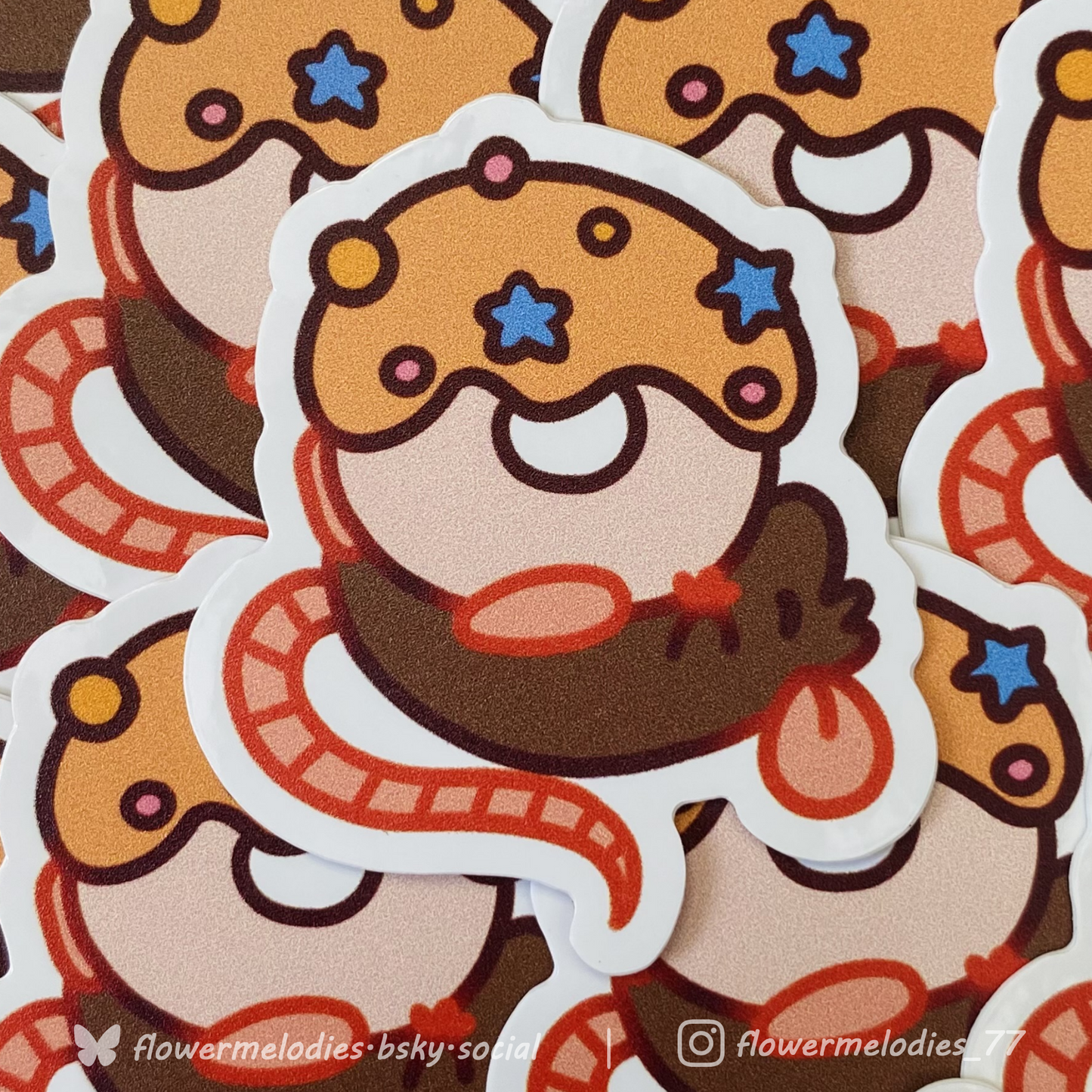 Donut rat sticker - Brown