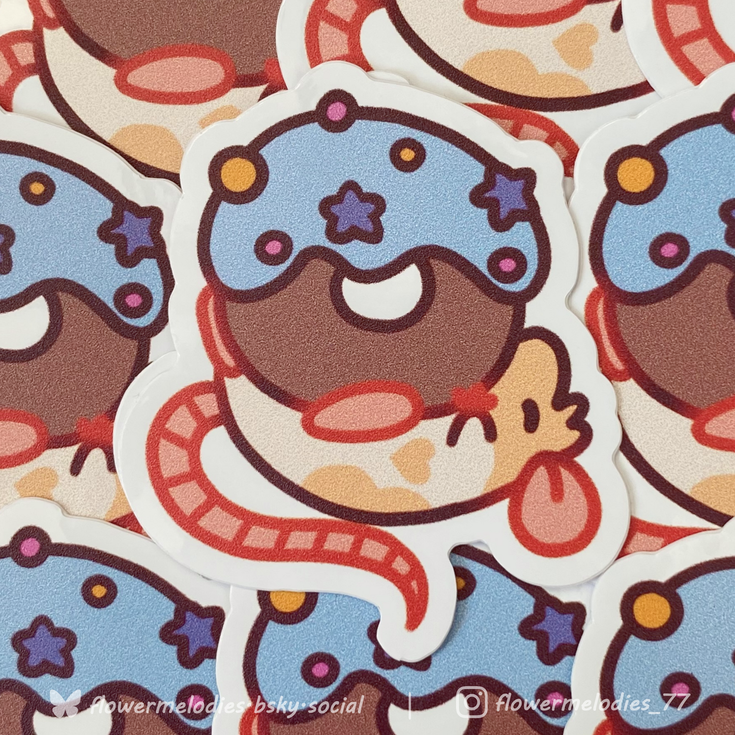 Donut rat sticker - Two tone cream