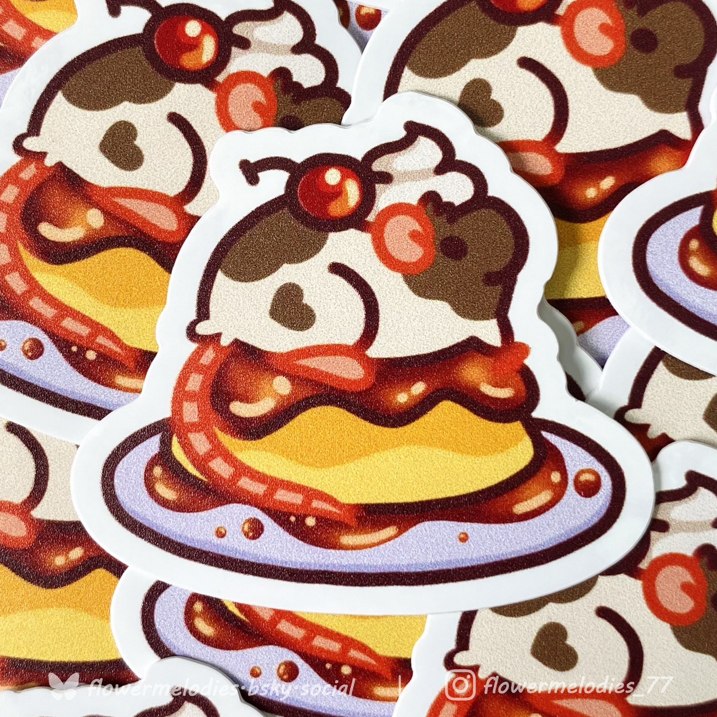 Pudding Rat sticker - Two tone brown