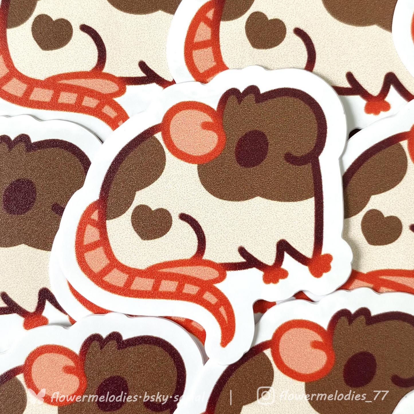 Rat sticker - Two tone brown