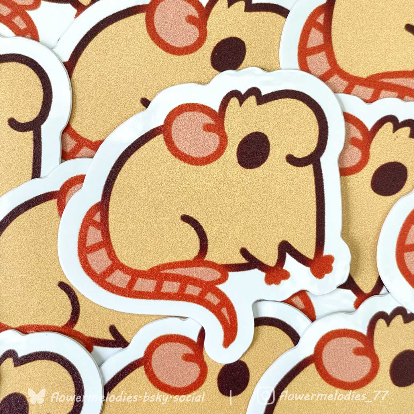 Rat sticker - Cream