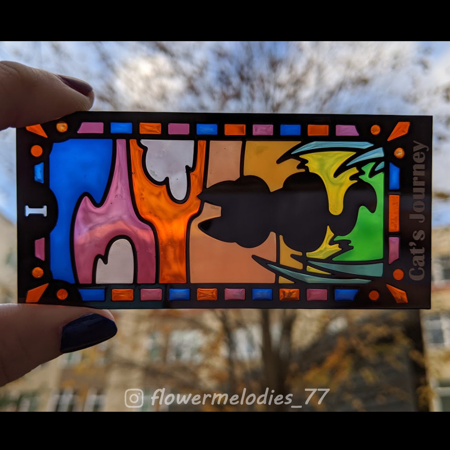 Cat Stained Glass Bookmark