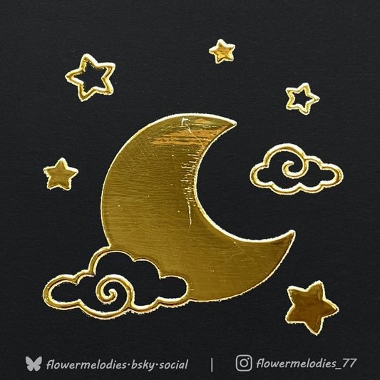 Starry Night - Gold foil Sticker