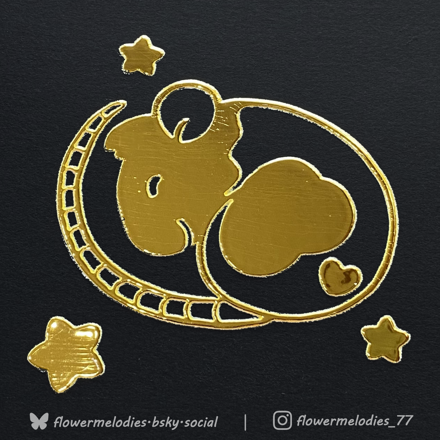 Goodnight Rat - Gold foil Sticker