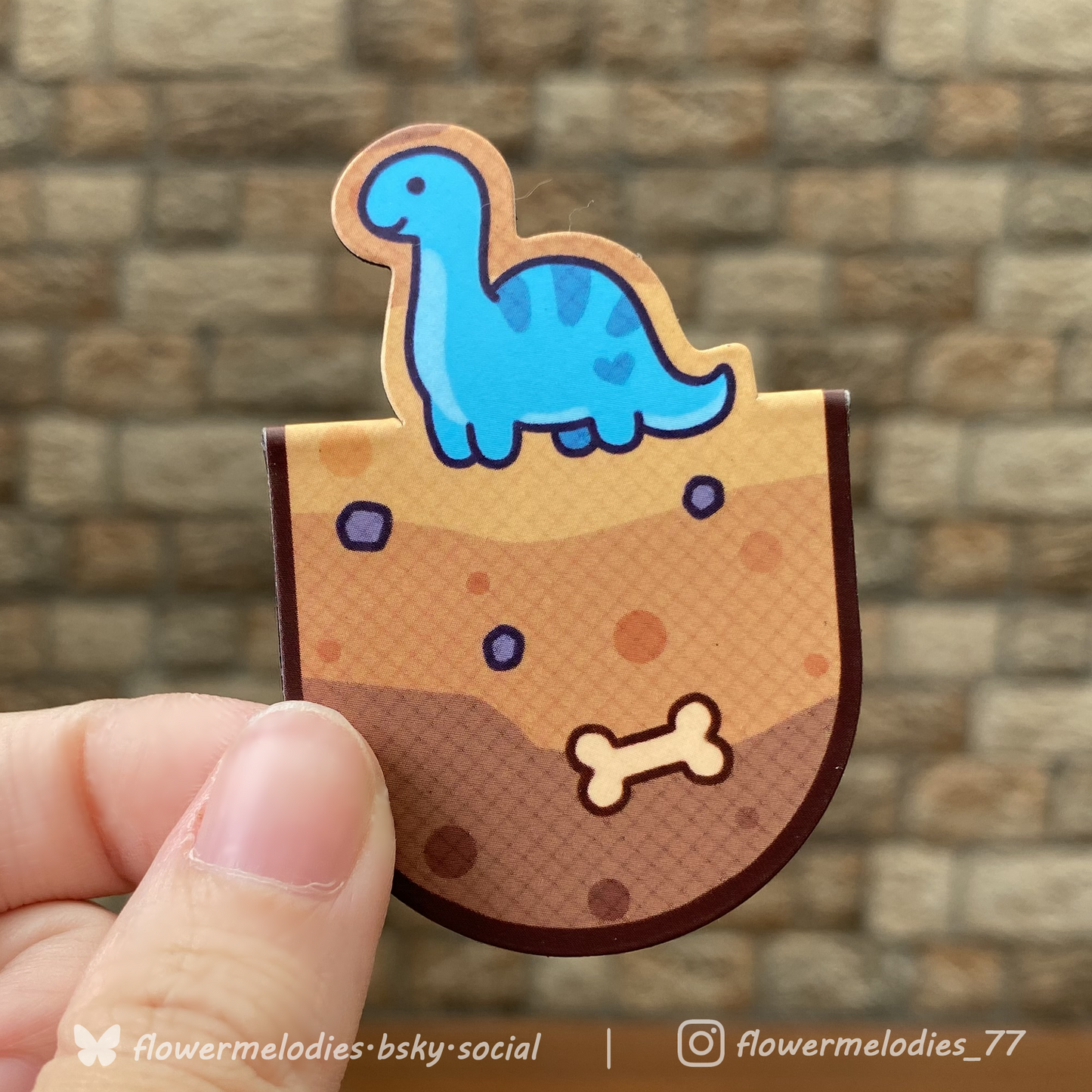 Dino Magnetic Bookmark : Brontosaurus