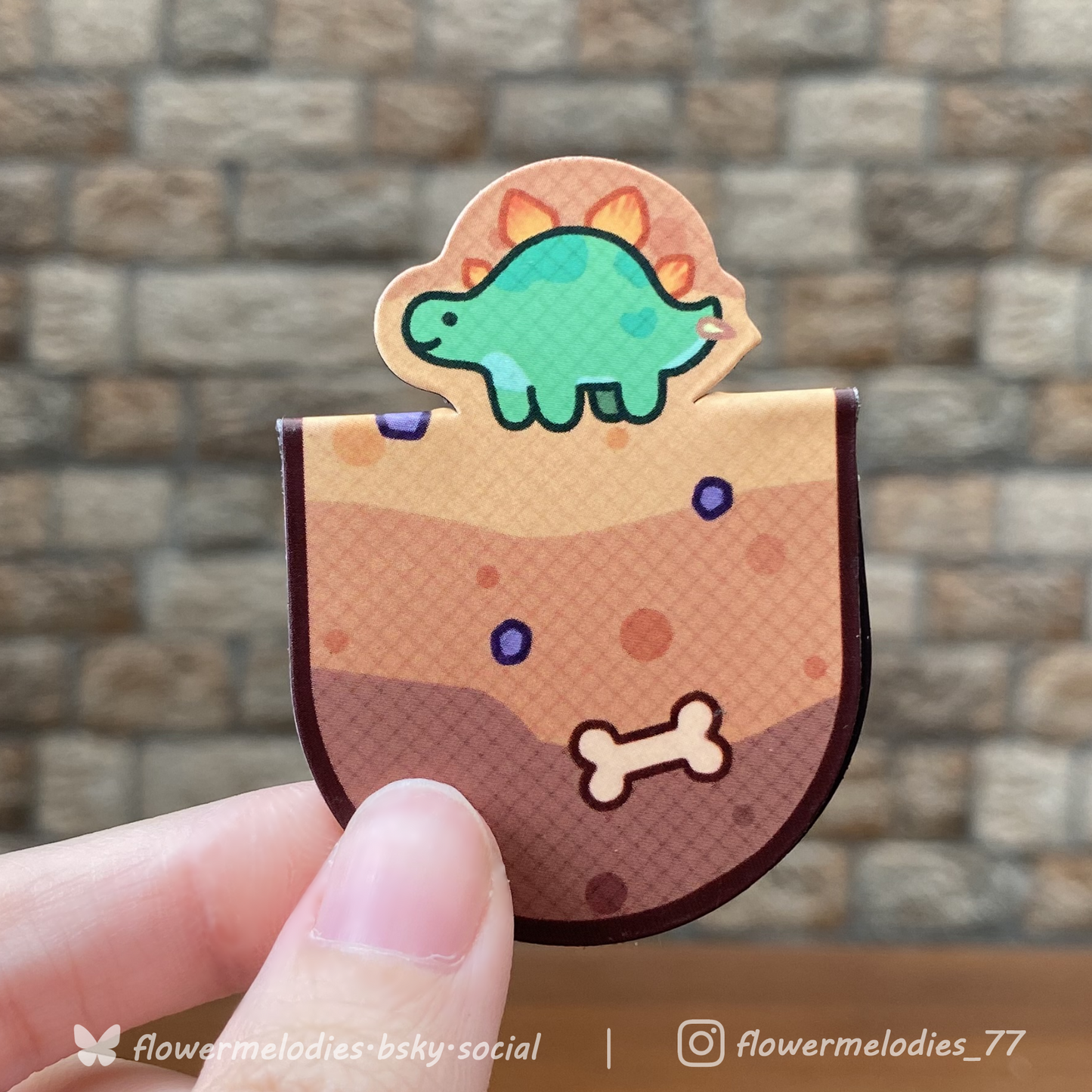 Dino Magnetic Bookmark : Stegosaurus