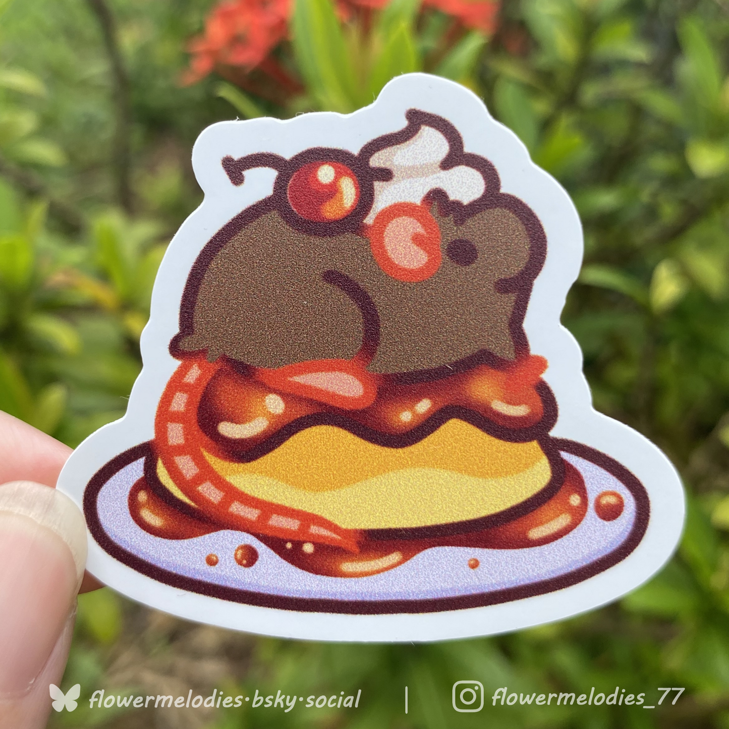 Pudding Rat sticker - Brown