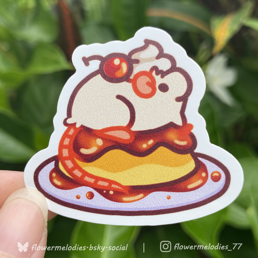 Pudding Rat sticker - White