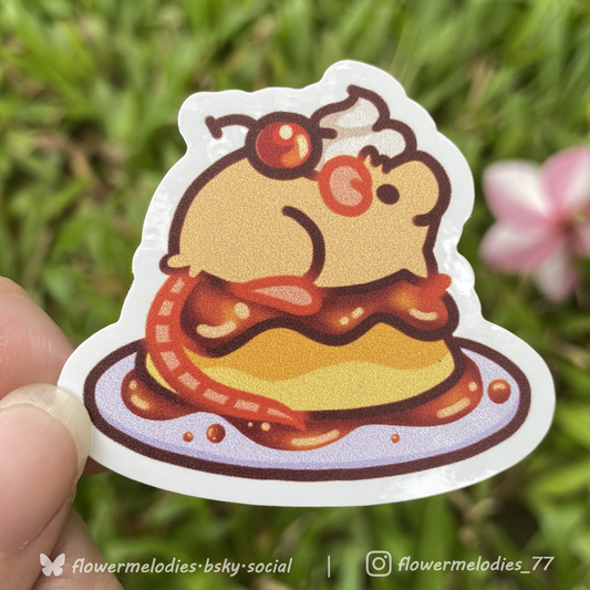 Pudding Rat sticker - Cream