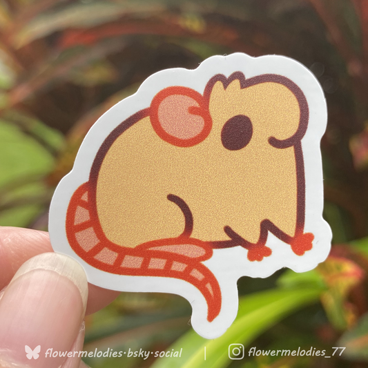 Rat sticker - Cream