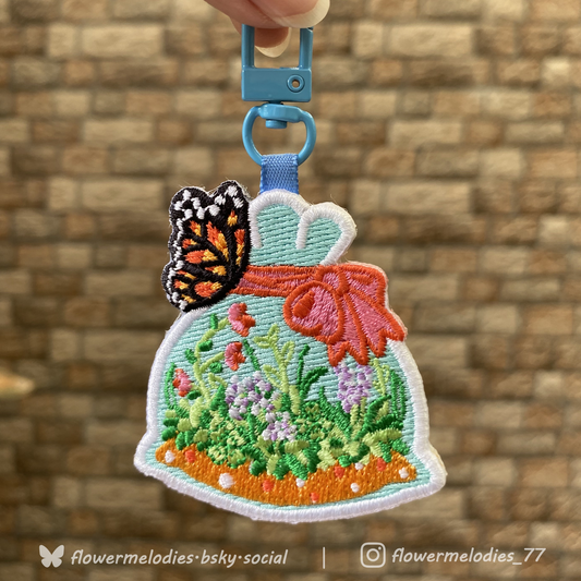 Flower Bag Embroidery Keychain