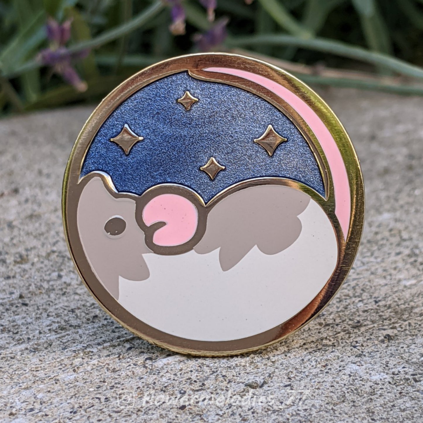 Starry Sky Rat Pin - Two tone grey