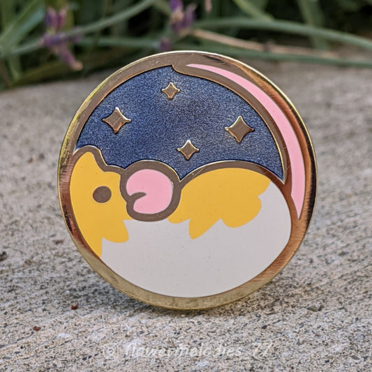 Starry Sky Rat Pin - Two tone Cream