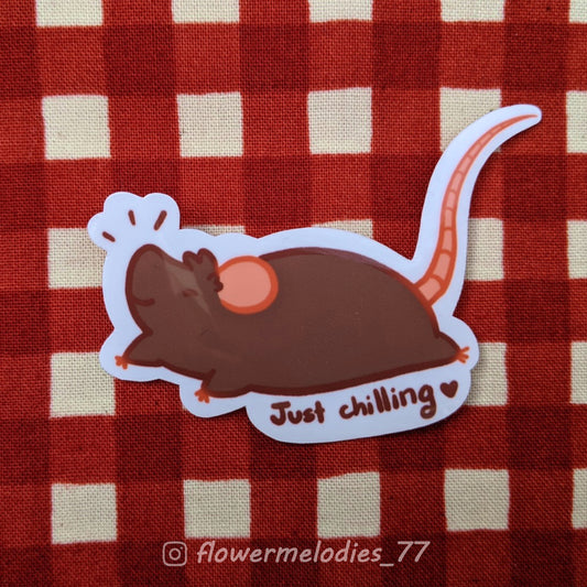 Just chilling rat sticker - Brown